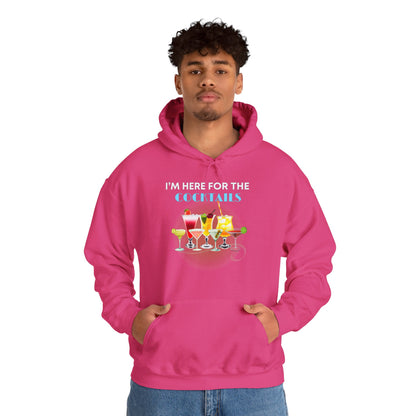 I'M HERE FOR THE COCKTAILS -Unisex Heavy Blend Hooded Sweatshirt (VARIETY OF COLORS) “Trendy Happy Hour Hoodie”