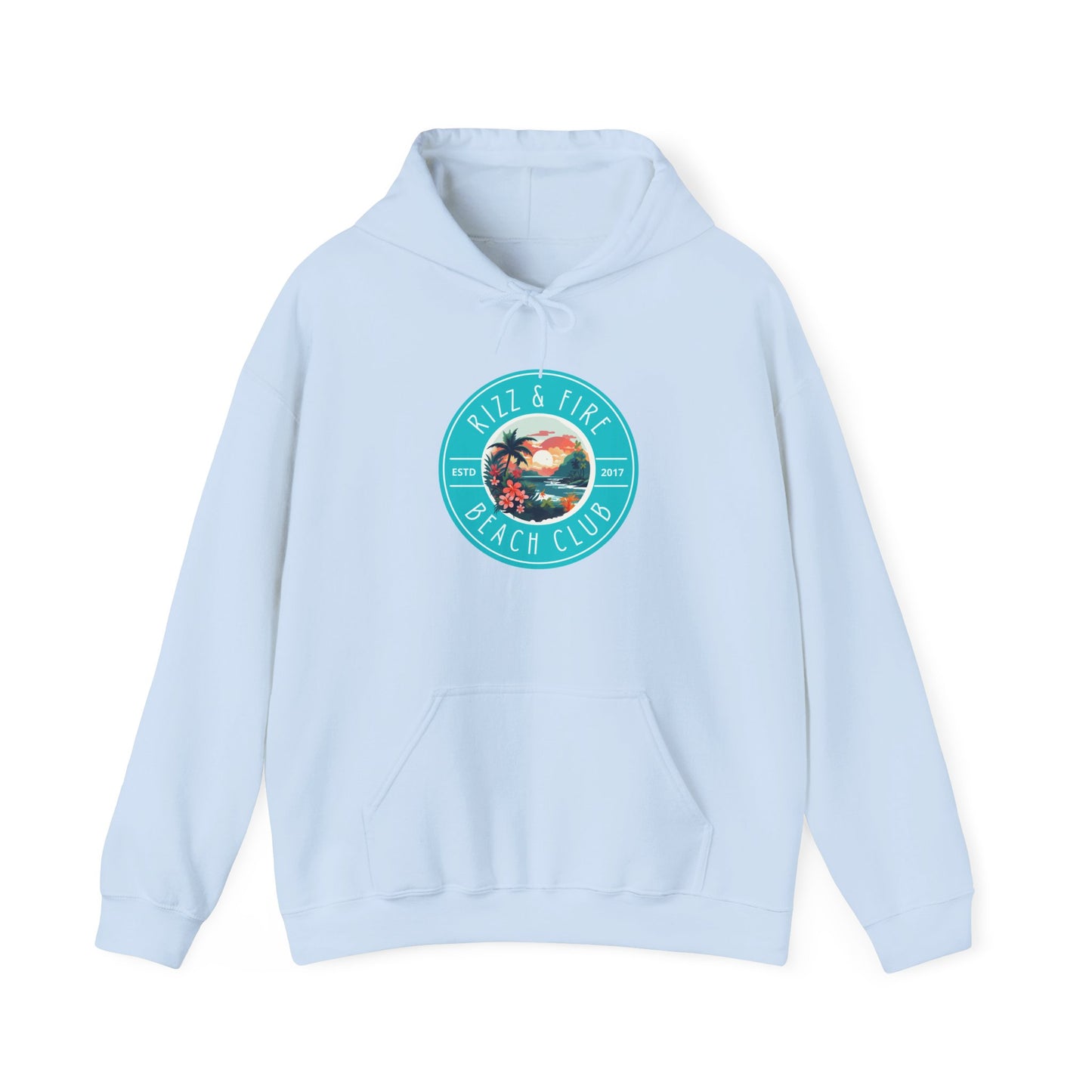 RIZZ & FIRE BEACH CLUB- Unisex Heavy Blend Hooded Sweatshirt (VARIETY OF COLORS) “Trending Top Pick Street Style”