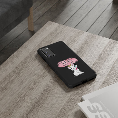 MY CAT AND I TALK CRAP -Tough Phone Cases - Fits Most Phone Sizes!! (BLACK) "When You're BFF With Your Cat"