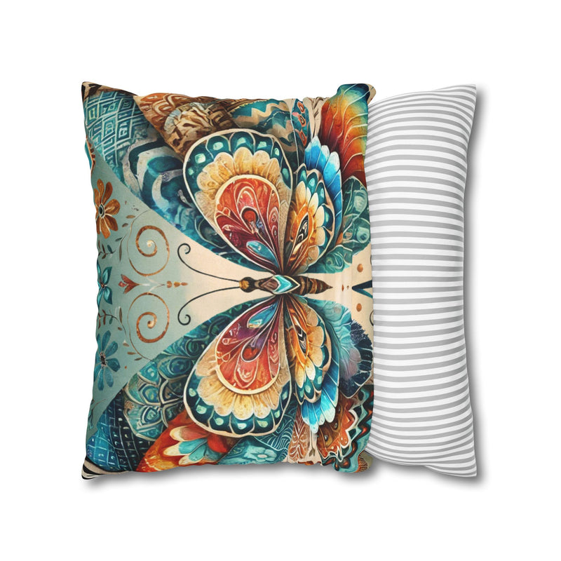 ABSTRACT BUTTERFLY Bohemian Design Square Pillowcase (COVER ONLY) - Artistic Home Decor