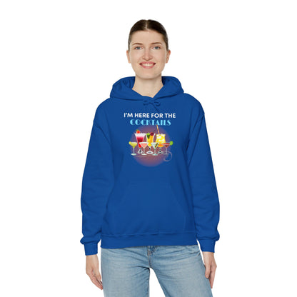 I'M HERE FOR THE COCKTAILS -Unisex Heavy Blend Hooded Sweatshirt (VARIETY OF COLORS) “Trendy Happy Hour Hoodie”