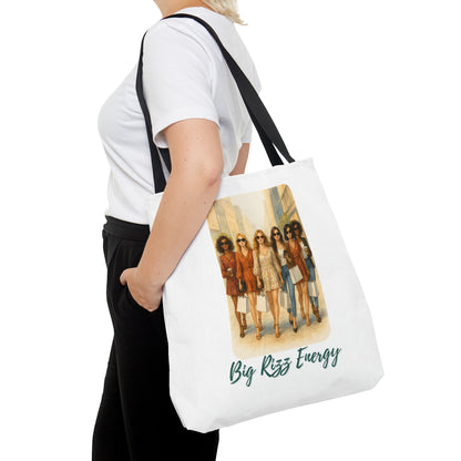 BIG RIZZ ENERGY- AOP Tote Bag-"Slay The Hallways, Tote In Hand"