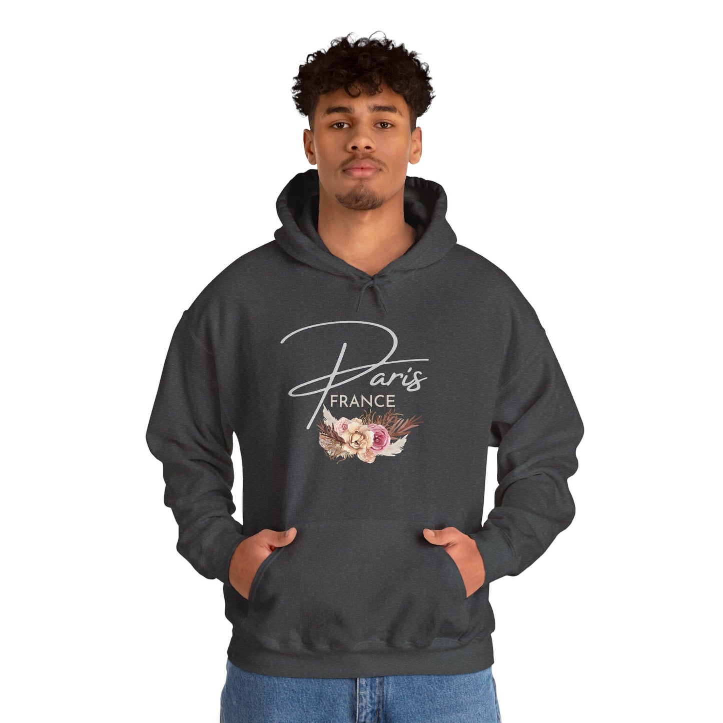 PARIS FLOWERS- Unisex Heavy Blend Hooded Sweatshirt (VARIETY OF COLORS)-“Travel T-Shirt That Slays”