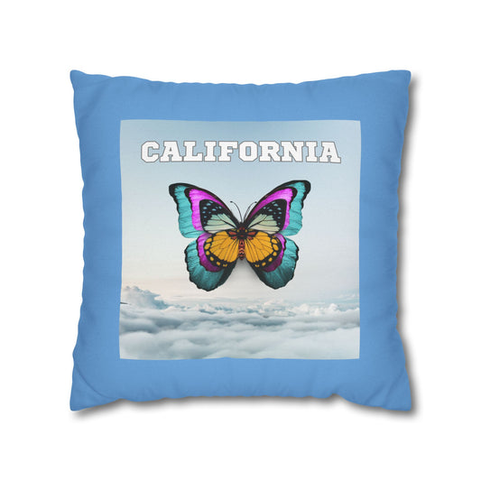 CALIFORNIA BUTTERFLY Bohemian Design Square Pillowcase - "West Coast Energy"