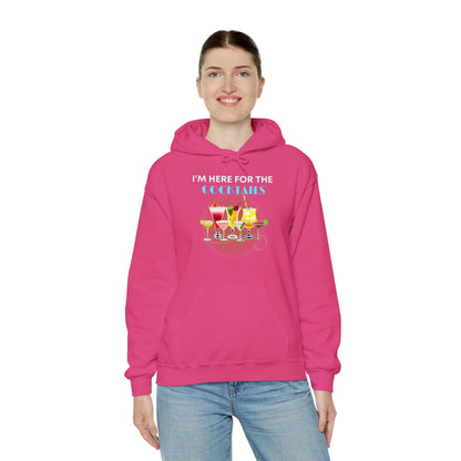 I'M HERE FOR THE COCKTAILS -Unisex Heavy Blend Hooded Sweatshirt (VARIETY OF COLORS) “Trendy Happy Hour Hoodie”