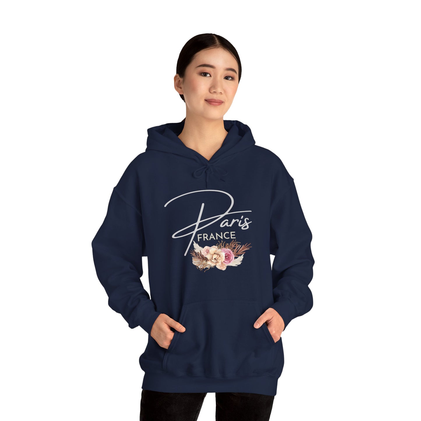 PARIS FLOWERS- Unisex Heavy Blend Hooded Sweatshirt (VARIETY OF COLORS)-“Travel T-Shirt That Slays”