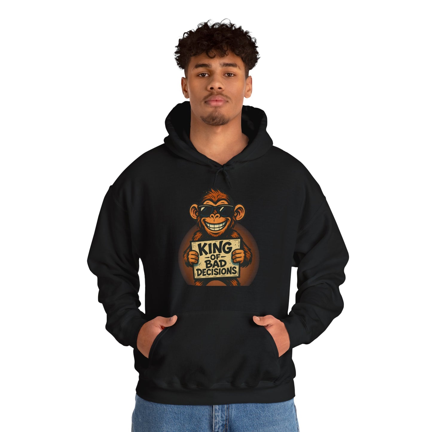 KING OF BAD DECISIONS -Unisex Heavy Blend Hooded Sweatshirt (VARIETY OF COLORS)-“Oversized Pullover, Trending for Those Underachievers"