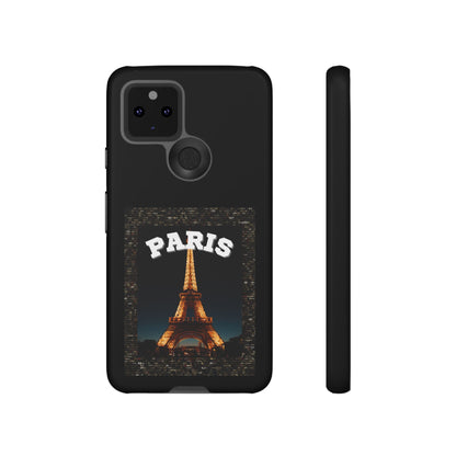 PARIS AT NIGHT- Tough Phone Cases - Fits Most Phone Sizes!! (BLACK) "Travel in Style"