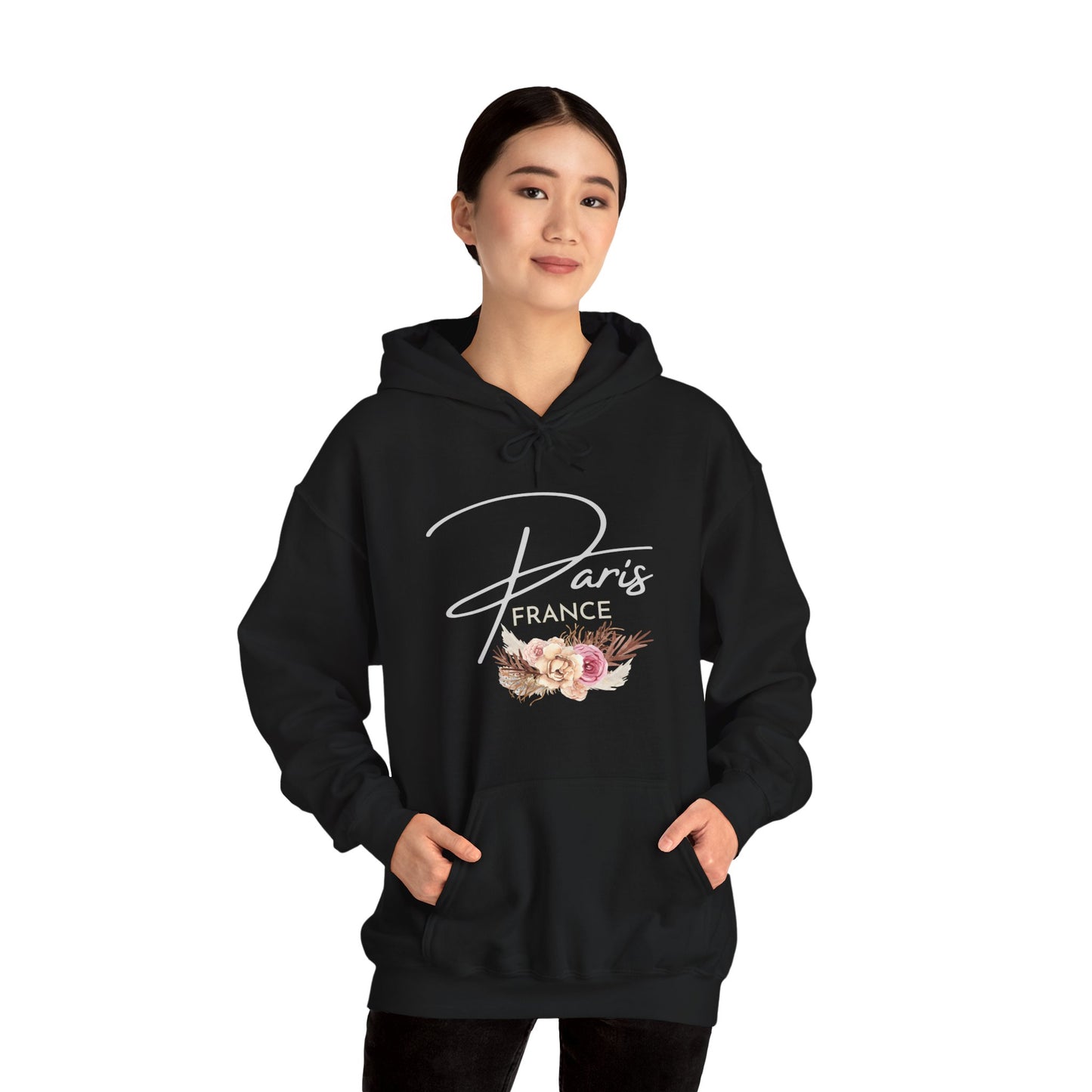 PARIS FLOWERS- Unisex Heavy Blend Hooded Sweatshirt (VARIETY OF COLORS)-“Travel T-Shirt That Slays”