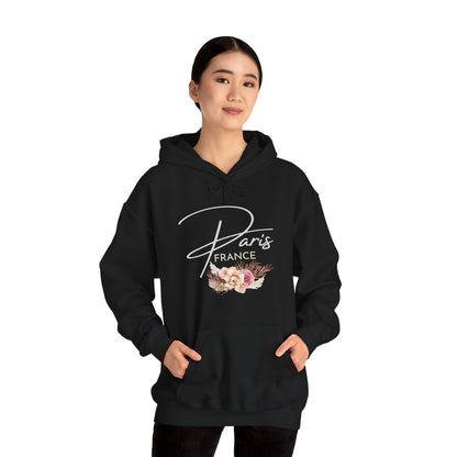PARIS FLOWERS- Unisex Heavy Blend Hooded Sweatshirt (VARIETY OF COLORS)-“Travel T-Shirt That Slays”