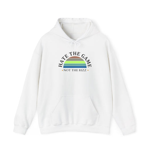 HATE THE GAME, NOT THE RIZZ-  Unisex Heavy Blend Hooded Sweatshirt (LITE COLORS)  “Everyday Streetwear Hoodie — Cozy, Casual, Trending Must Have”