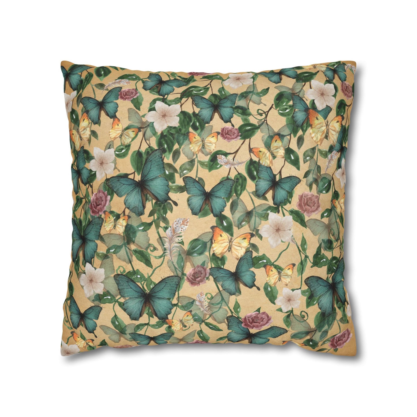 FLOWER POWER Bohemian Floral Pillowcase (COVER ONLY) - Vibrant Decorative Throw Cushion Cover