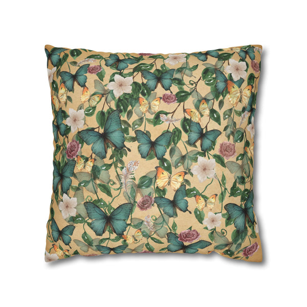 FLOWER POWER Bohemian Floral Pillowcase (COVER ONLY) - Vibrant Decorative Throw Cushion Cover
