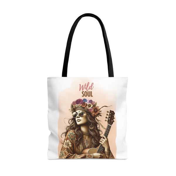 WILD SOUL- AOP Tote Bag (white)