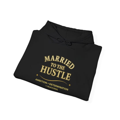 MARRIED TO THE HUSTLE-Unisex Heavy Blend Hooded Sweatshirt (Dark Colors) "Committed To The Grind"