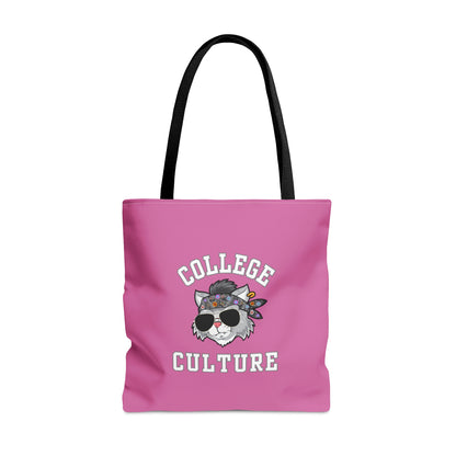 COLLEGE CULTURE- AOP Tote Bag (PINK)-"Our Favorite Look Right Now"