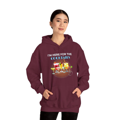 I'M HERE FOR THE COCKTAILS -Unisex Heavy Blend Hooded Sweatshirt (VARIETY OF COLORS) “Trendy Happy Hour Hoodie”