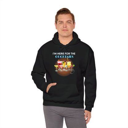 I'M HERE FOR THE COCKTAILS -Unisex Heavy Blend Hooded Sweatshirt (VARIETY OF COLORS) “Trendy Happy Hour Hoodie”