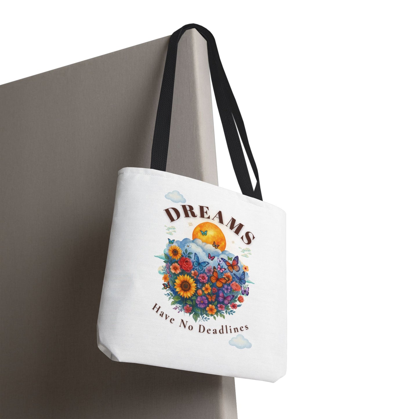 DREAMS HAVE NO DEADLINES- AOP Tote Bag "Progress Over Pressure"