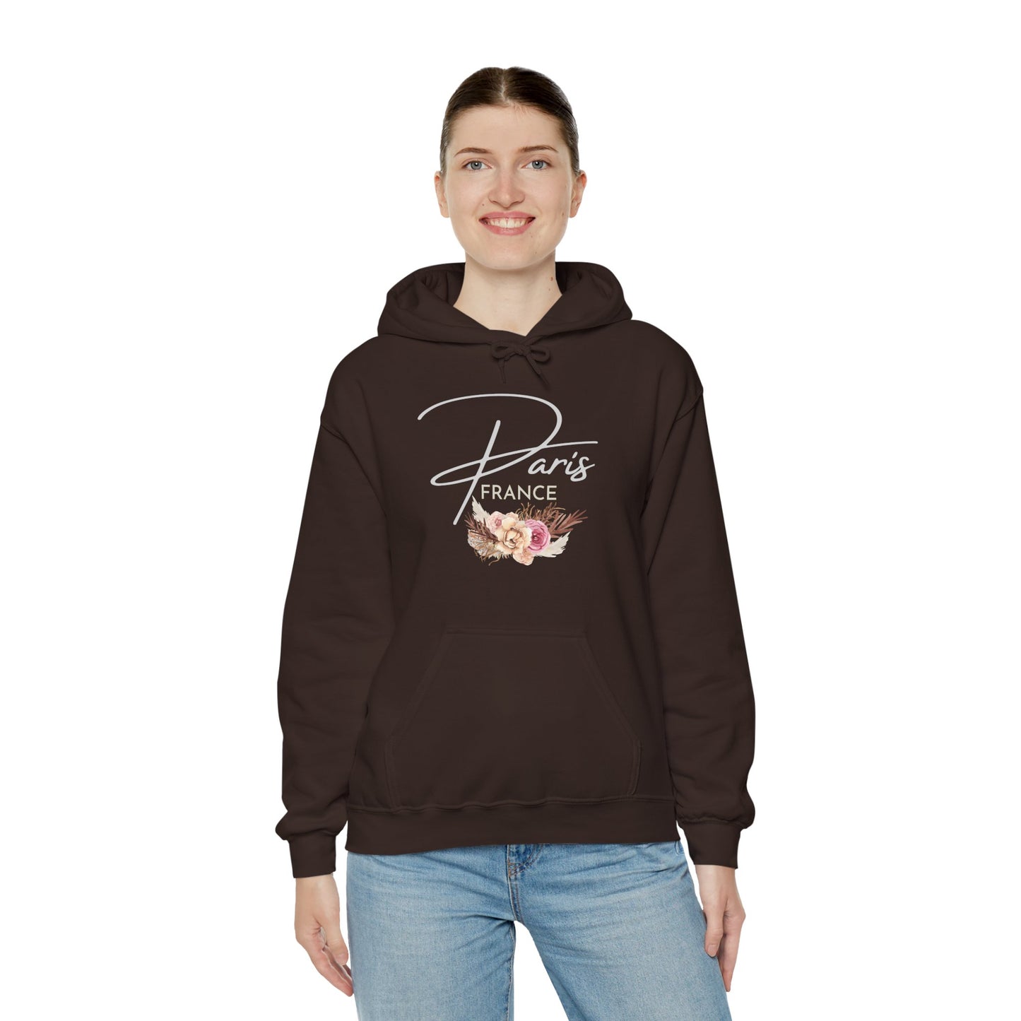 PARIS FLOWERS- Unisex Heavy Blend Hooded Sweatshirt (VARIETY OF COLORS)-“Travel T-Shirt That Slays”