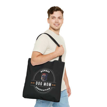 DOG MOM ASSOCIATION- AOP Tote Bag (BLACK) 18x18