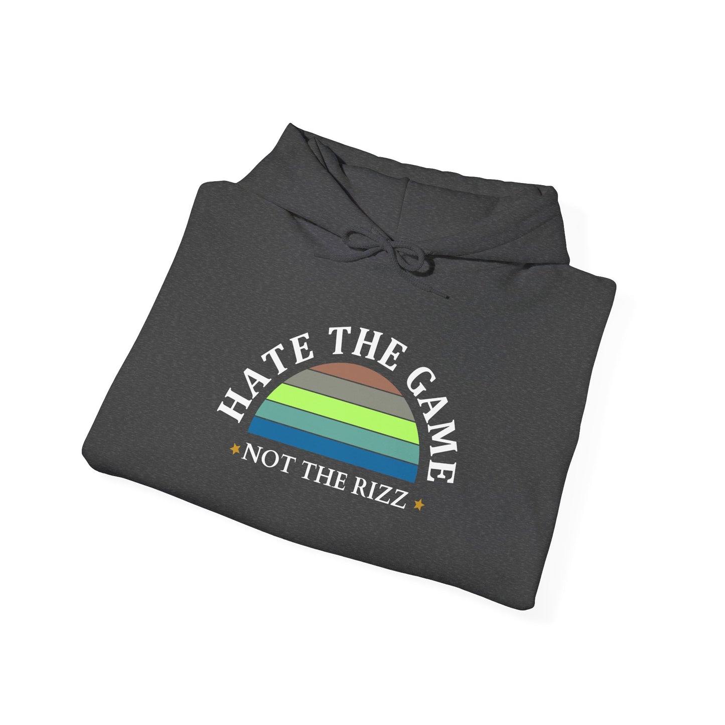 HATE THE GAME, NOT THE RIZZ- Unisex Heavy Blend Hooded Sweatshirt (DARK COLORS)  “Everyday Streetwear Hoodie — Cozy, Casual, Trending Must Have”