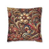 SWIRLY Floral Pillowcase (COVER ONLY) - Vibrant Decorative BOHO PILLOW CASE COVER