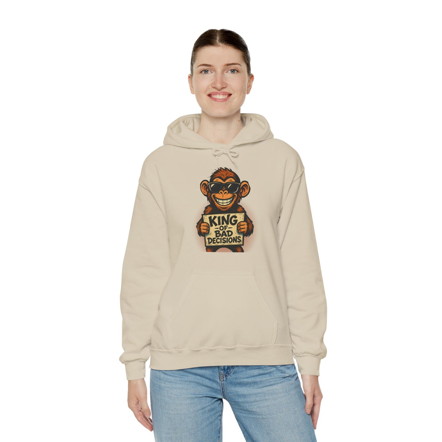 KING OF BAD DECISIONS -Unisex Heavy Blend Hooded Sweatshirt (VARIETY OF COLORS)-“Oversized Pullover, Trending for Those Underachievers"