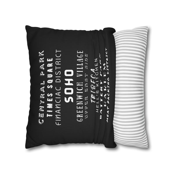 NEW YORK CITY NEIGHBORHOODS- Bohemian Design Square Pillowcase (COVER ONLY) - Artistic Home Decor