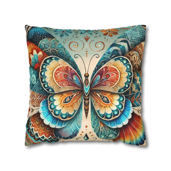 ABSTRACT BUTTERFLY Bohemian Design Square Pillowcase (COVER ONLY) - Artistic Home Decor