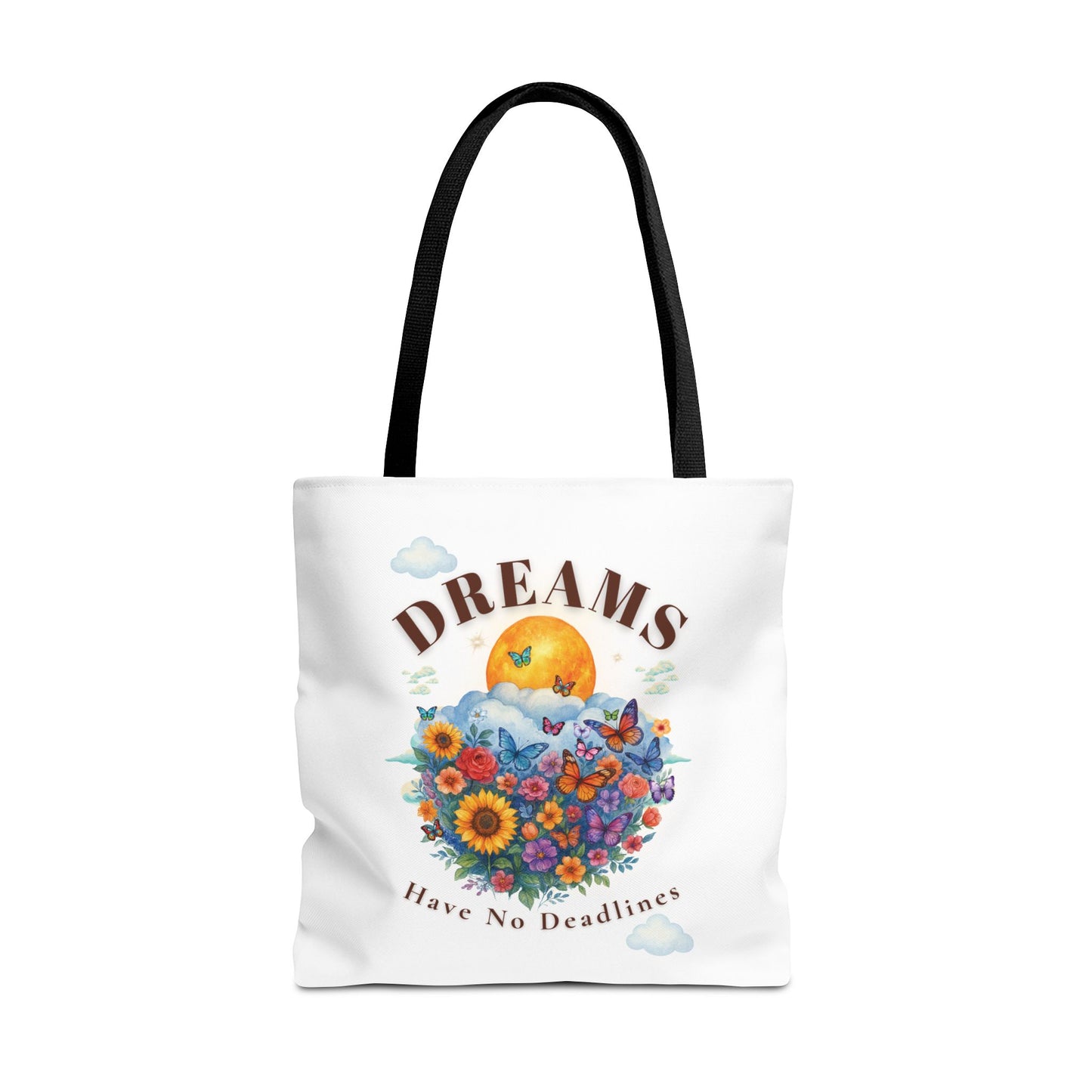DREAMS HAVE NO DEADLINES- AOP Tote Bag "Progress Over Pressure"