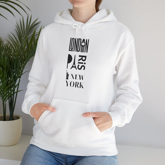 London Paris NY- Unisex Heavy Blend Hooded Sweatshirt (VARIETY OF COLORS)