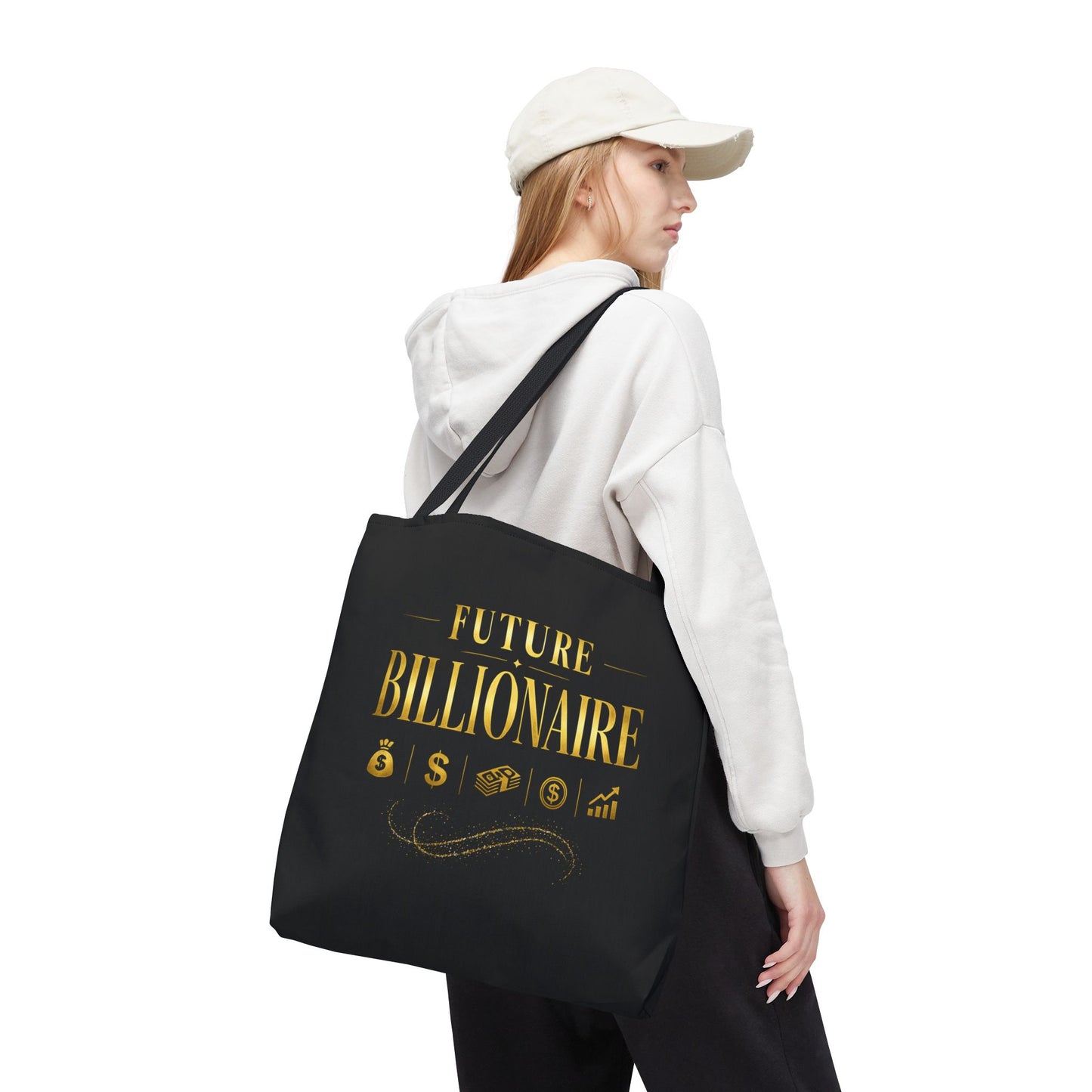 FUTURE BILLIONAIRE- AOP Tote Bag (BLACK)