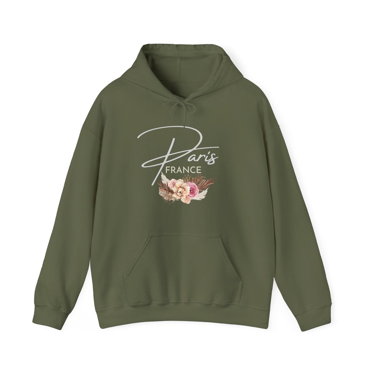 PARIS FLOWERS- Unisex Heavy Blend Hooded Sweatshirt (VARIETY OF COLORS)-“Travel T-Shirt That Slays”