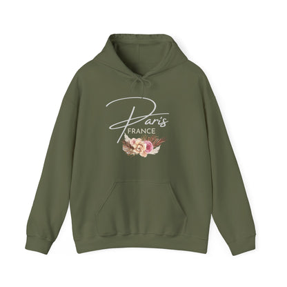 PARIS FLOWERS- Unisex Heavy Blend Hooded Sweatshirt (VARIETY OF COLORS)-“Travel T-Shirt That Slays”