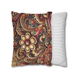 SWIRLY Floral Pillowcase (COVER ONLY) - Vibrant Decorative BOHO PILLOW CASE COVER