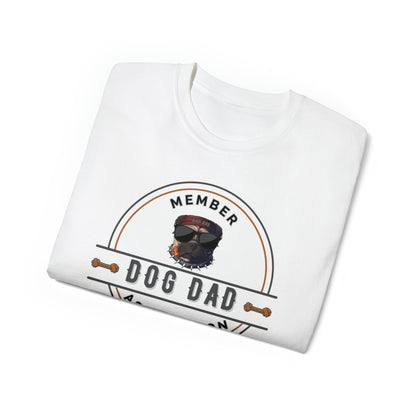 DOG DAD ASSOCIATION- T Shirt (WHITE OR LT.GREY)“Dog Dad Vibes — Cool Graphic Shirt for Fur Fathers”