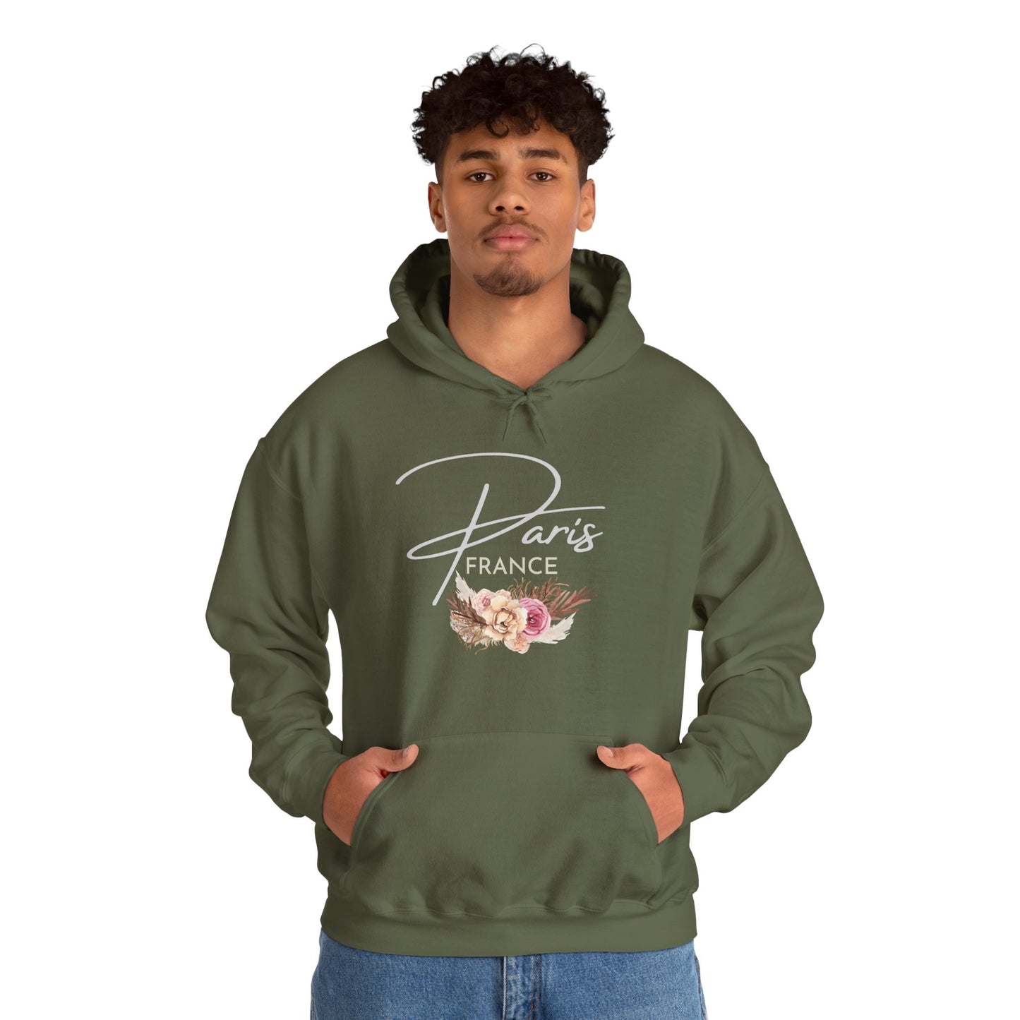 PARIS FLOWERS- Unisex Heavy Blend Hooded Sweatshirt (VARIETY OF COLORS)-“Travel T-Shirt That Slays”