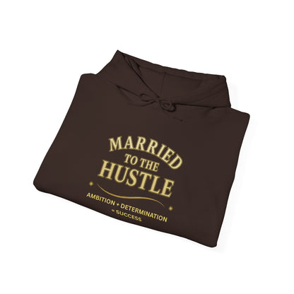 MARRIED TO THE HUSTLE-Unisex Heavy Blend Hooded Sweatshirt (Dark Colors) "Committed To The Grind"