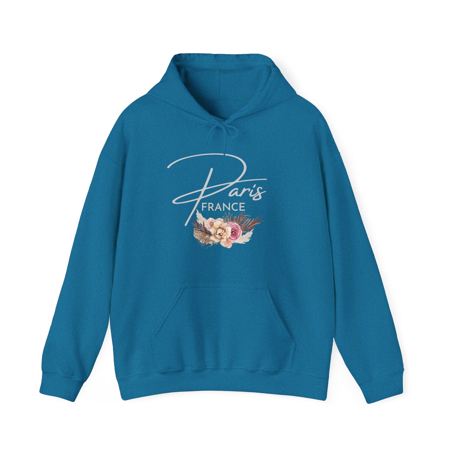 PARIS FLOWERS- Unisex Heavy Blend Hooded Sweatshirt (VARIETY OF COLORS)-“Travel T-Shirt That Slays”