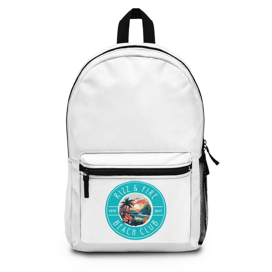 RIZZ & FIRE BEACH CLUB - Empire Backpack (WHITE)"School to Weekend Essential"