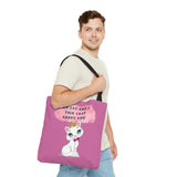 MY CAT AND I TALK CRAP- AOP Tote Bag (PINK)