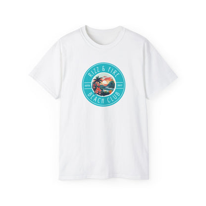RIZZ & FIRE BEACH CLUB- T Shirt (VARIETY OF DARK COLORS) “Elevate Your Everyday with a Statement Tee”