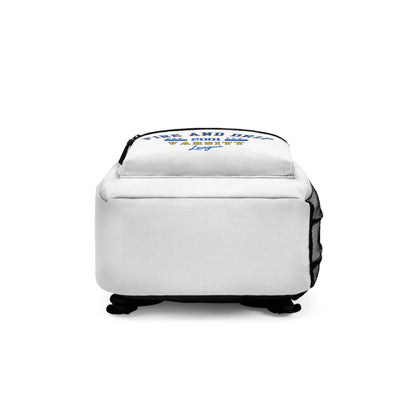 FIRE AND DRIP VARSITY LEAGUE - Empire Backpack (WHITE)"Lightweight Travel Essential"