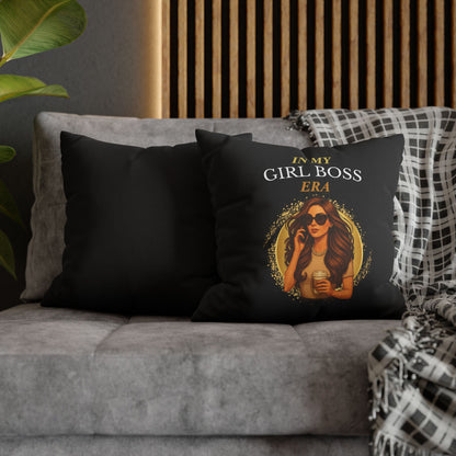 In My Girl Boss Era- (Black)  18 x 18  Pillowcase