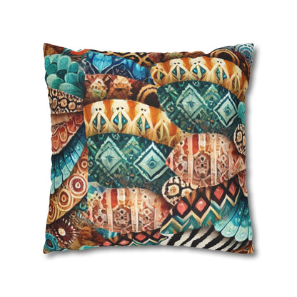 BOHO COLLAGE -  18 x 18  Pillowcase
