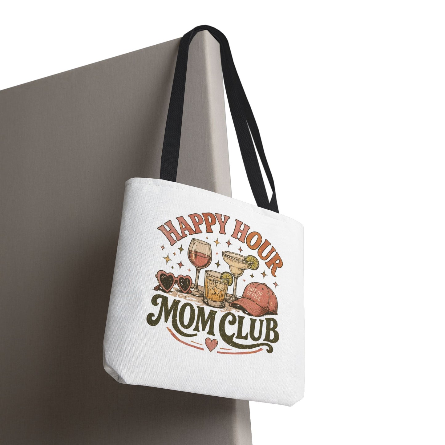 HAPPY HOUR MOM CLUB- AOP Tote Bag (white)