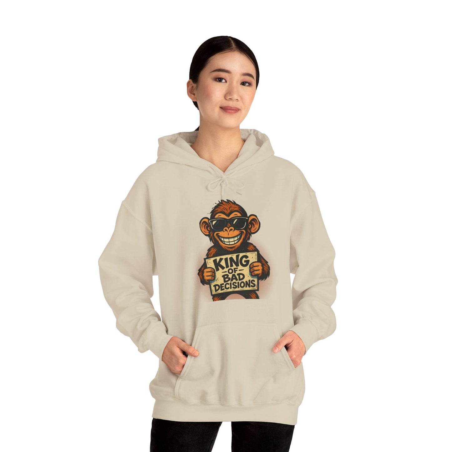 KING OF BAD DECISIONS -Unisex Heavy Blend Hooded Sweatshirt (VARIETY OF COLORS)-“Oversized Pullover, Trending for Those Underachievers"