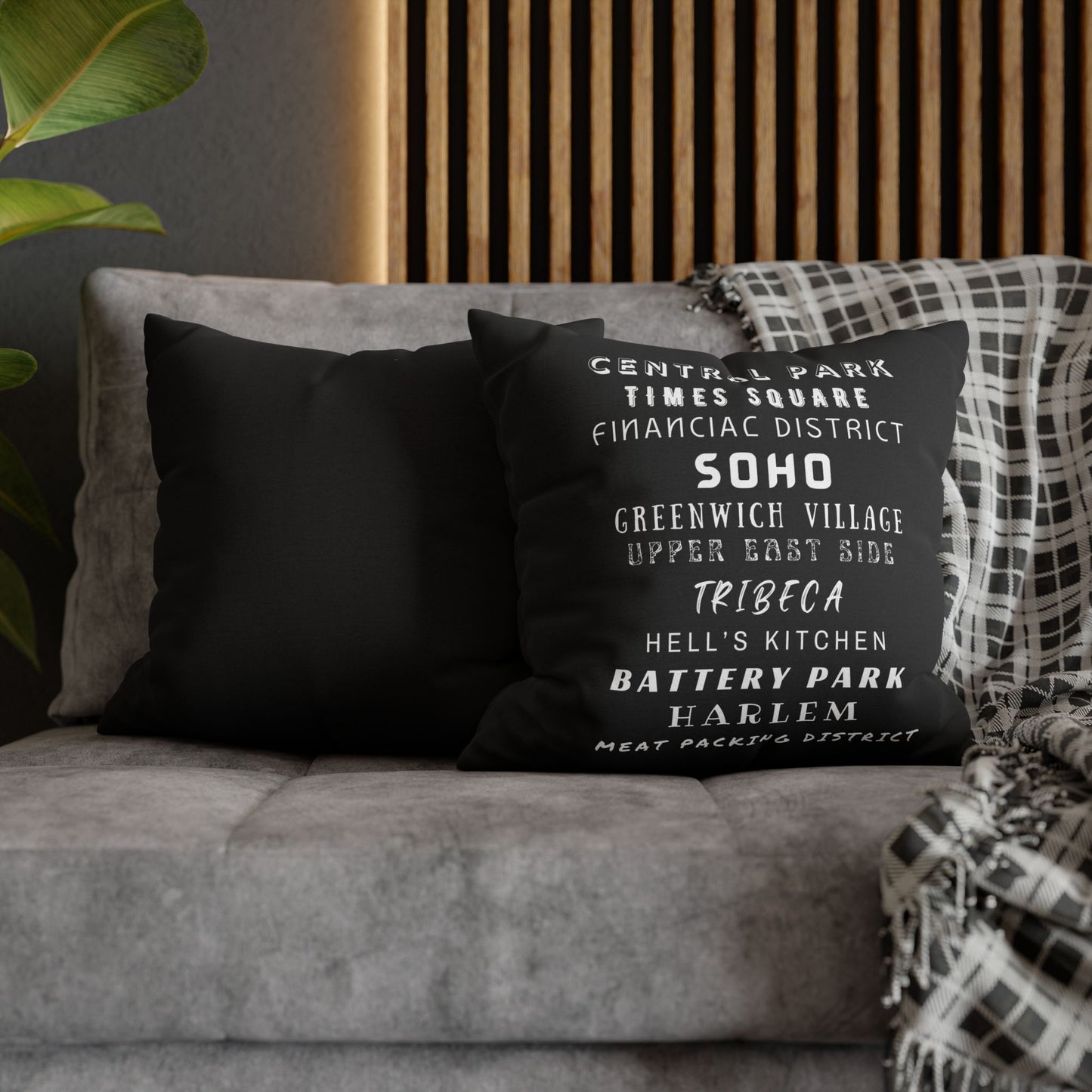 NEW YORK CITY NEIGHBORHOODS- Bohemian Design  18 x 18  Pillowcase