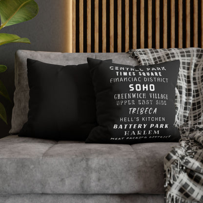 NEW YORK CITY NEIGHBORHOODS- Bohemian Design  18 x 18  Pillowcase